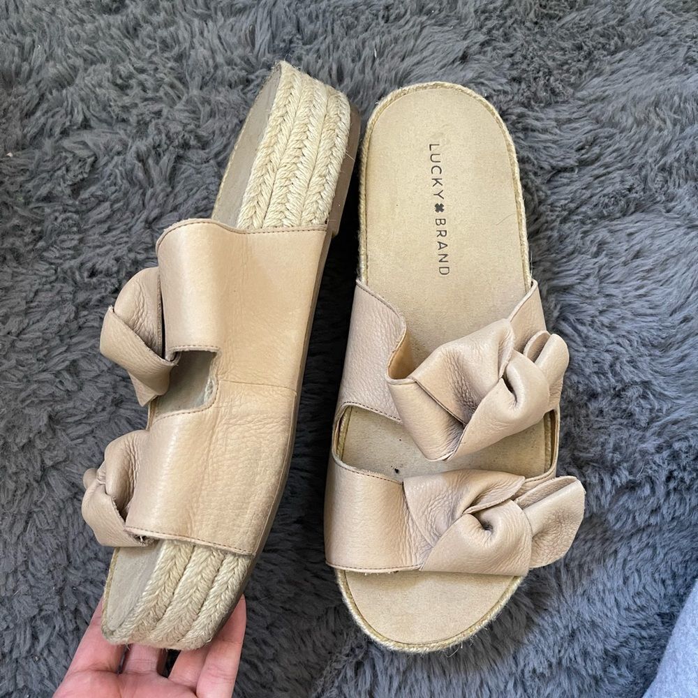 Lucky brand‎ leather espadrilles platform sandals